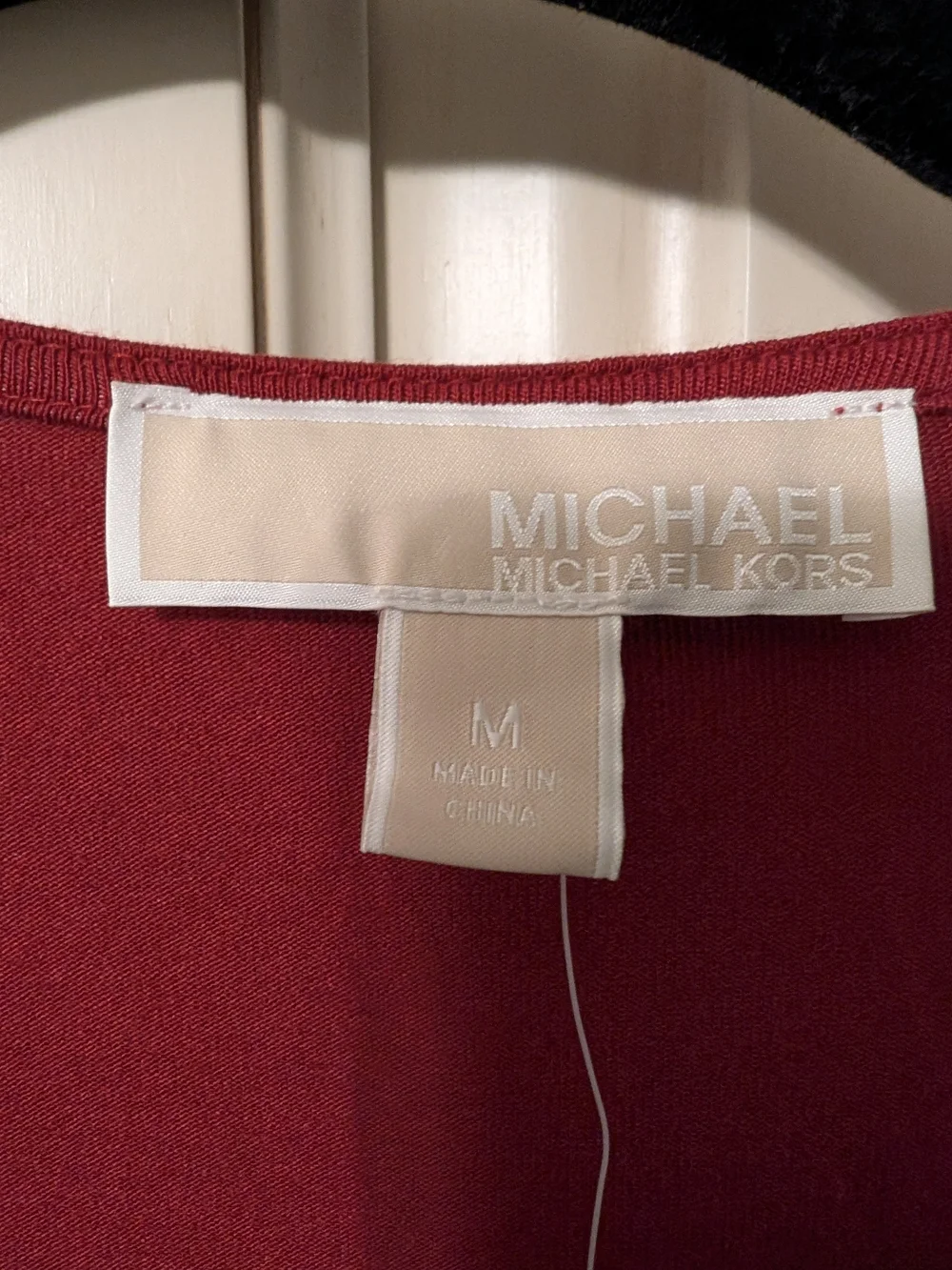 Michael Kors Maroon Faux Wrap-Style Long Sleeve Top NWT